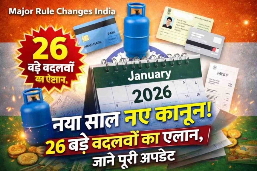 Major Rule Changes India: नया साल नए कानून 26 बड़े बदलावों का ऐलान, जाने पूरी अपडेट