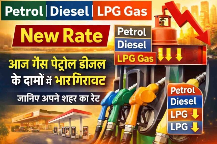 Petrol Diesel LPG Gas New Rate: आज गैस पेट्रोल डीजल के दामों में भारी गिरावट, जानिए अपने शहर का रेट