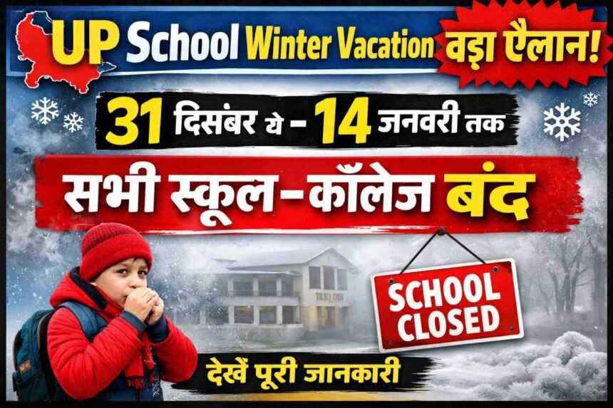 UP School Winter Vacation: बड़ा ऐलान! 31 दिसंबर से 14 जनवरी तक सभी स्कूल–कॉलेज बंद, देखें पूरी जानकारी